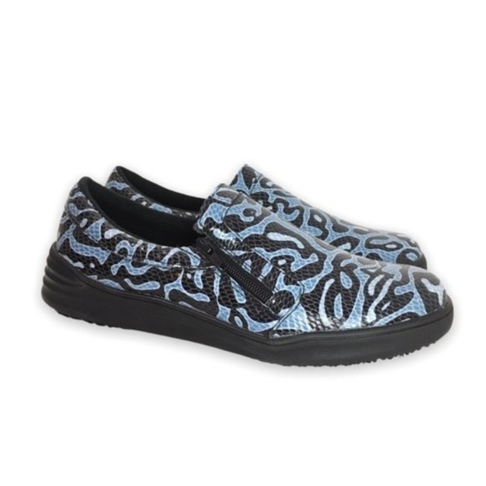 Spring Step Professional Size 9 Ispie Winwood Black Blue Snake Print Shoes